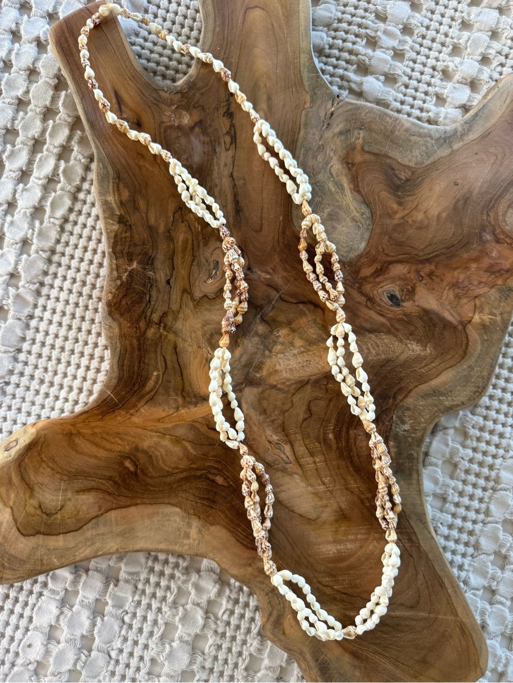 Coastal Boho Multi-Strand Natural Shell Long Necklace